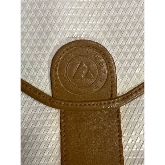 Vintage 80s Liz Claiborne Off White Leather Trim Shoulder Handbag Purse - Picture 3 of 7